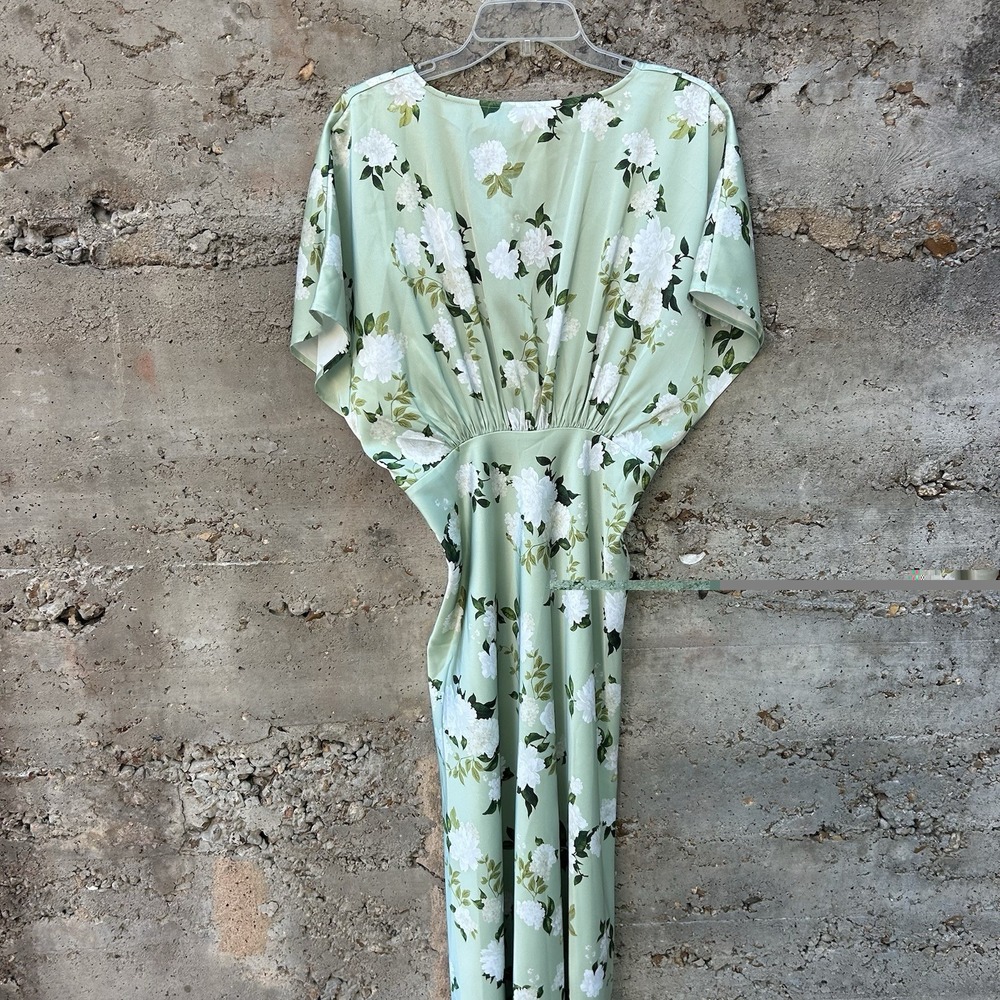 Anthropologie BHLDN Leila Deep-V Gown NWT Maxi Wedding Bridesmaid Spring Sz 8 - Picture 4 of 7
